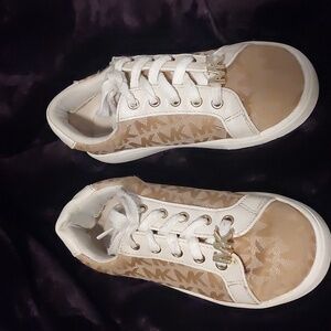 Michael Kors Girl's all over MK logo lace up sneakers